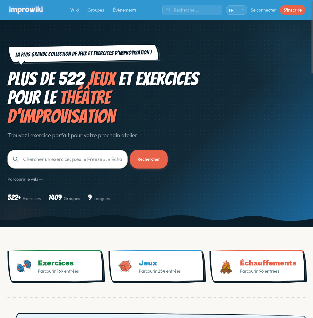 Capture du site Impro Wiki