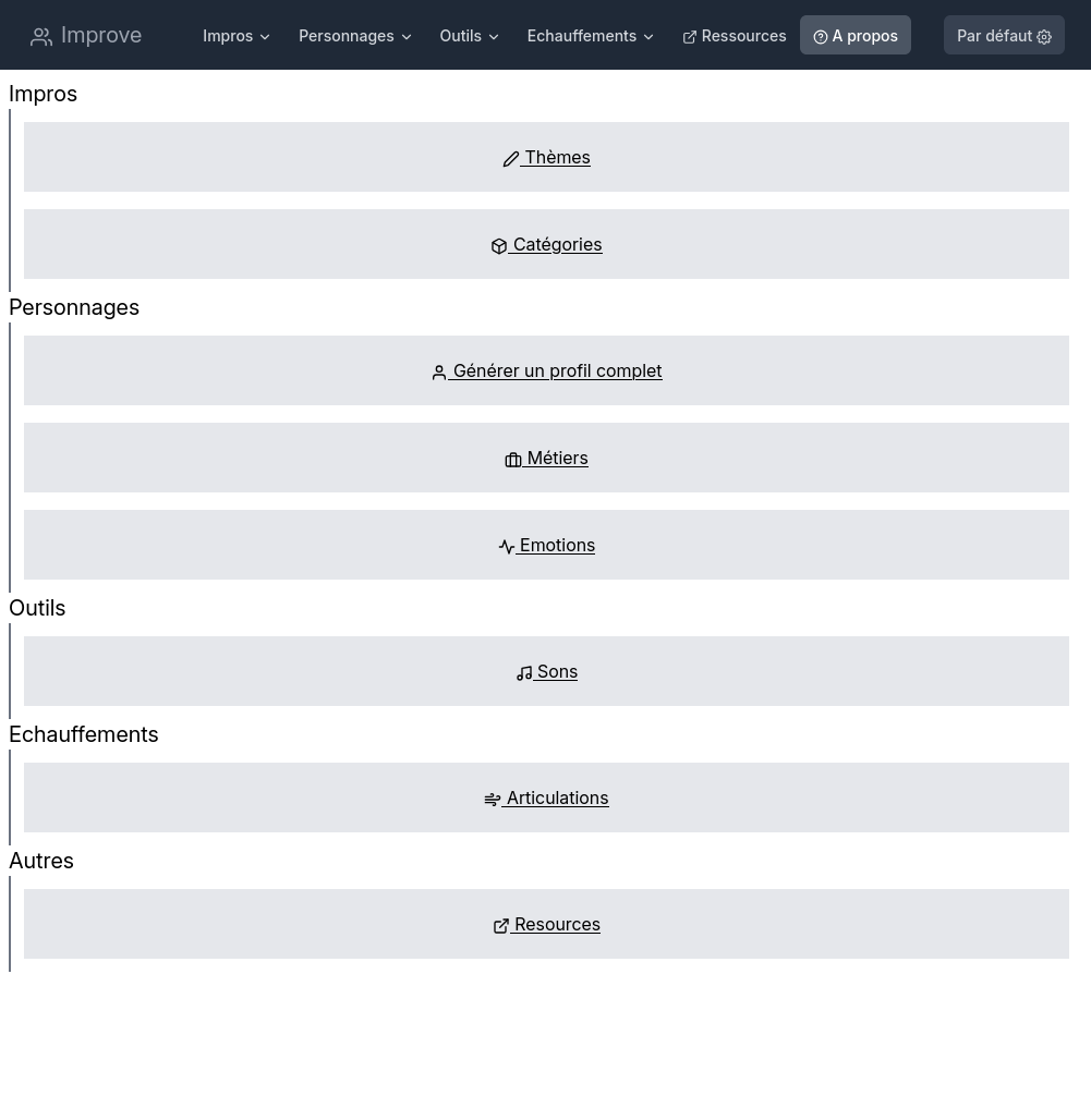 Capture du site Improve